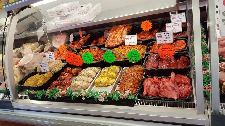 Barbecue meats counter